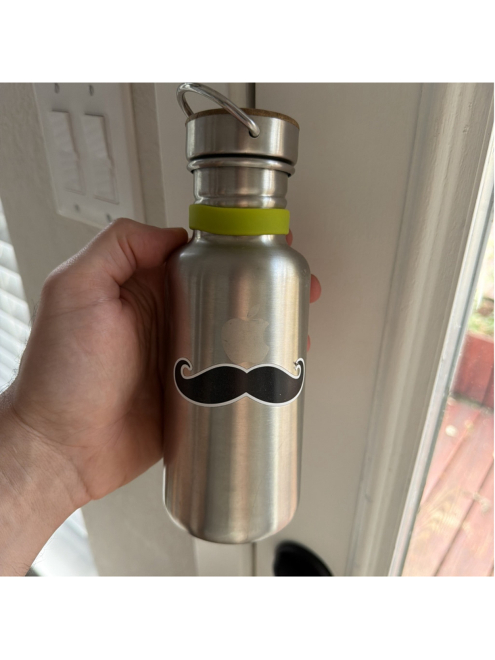 Apple Logo Water Bottle Flask Cannister 12oz Employee Exclusive Stainless Steel